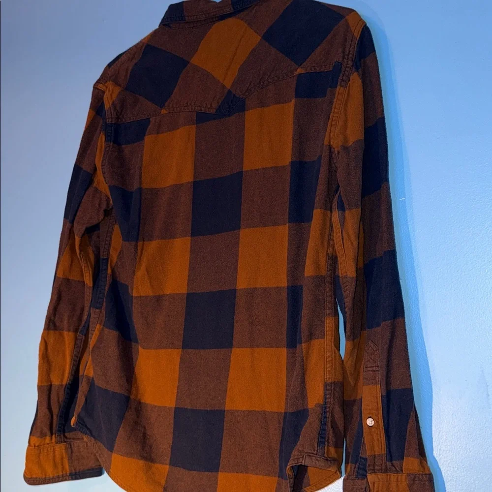 Urban Pipeline Men's Casual Plaid Shirt - Navy Blue and Brown